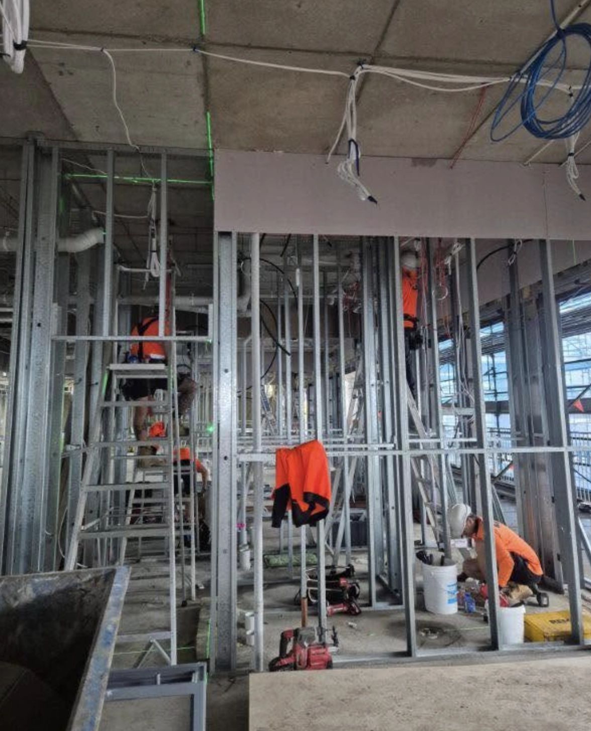Commercial fit-out plumbing rough-in